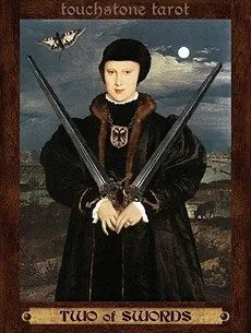 2 of Swords card from the Touchstone Tarot deck
