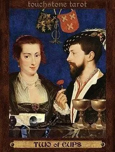 2 of Cups card from the Touchstone Tarot deck