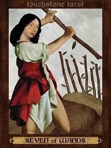 7 of Wands card from the Touchstone Tarot deck