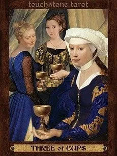 3 of Cups card from the Touchstone Tarot deck