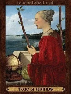 2 of Wands card from the Touchstone Tarot deck