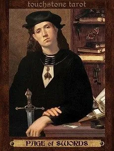 Page of Swords card from the Touchstone Tarot deck