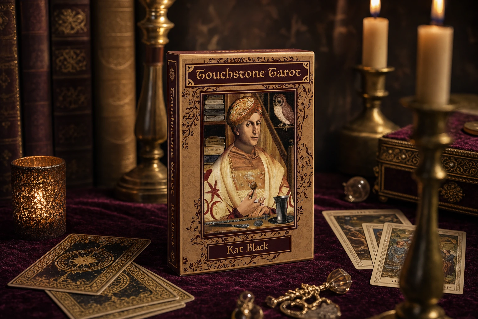Touchstone Tarot GPT Image 2 reference-render final CTA image Touchstone Tarot GPT Image 2 reference-render product lifestyle image