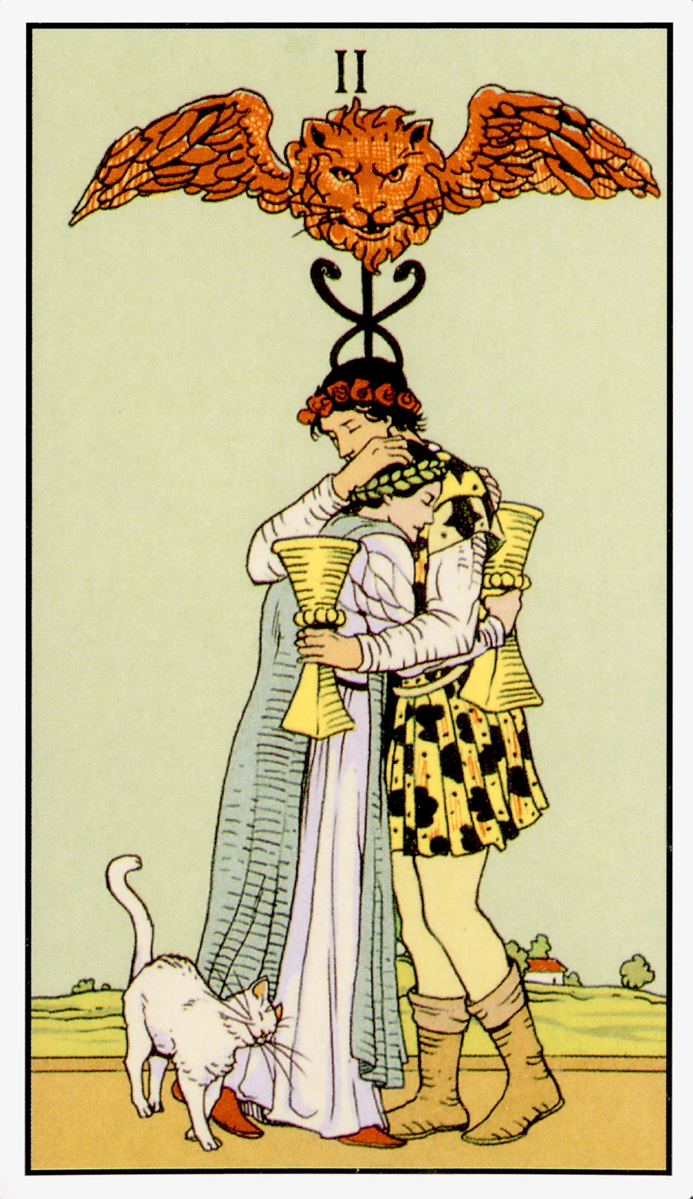Two of Cups card from the After Tarot deck by Lo Scarabeo