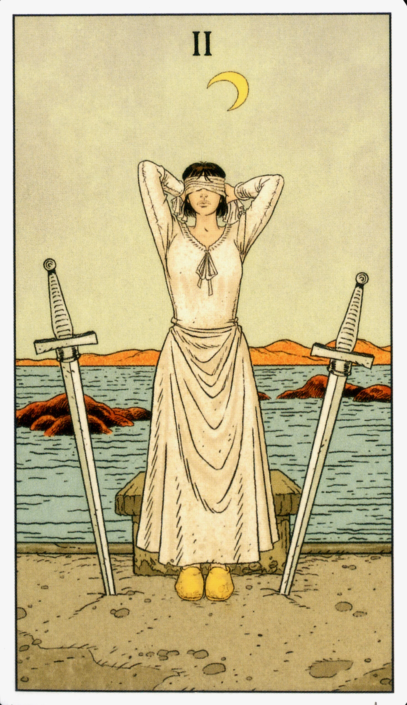 Two of Swords — Before Tarot by Lo Scarabeo Two of Swords card from the Before Tarot deck by Lo Scarabeo