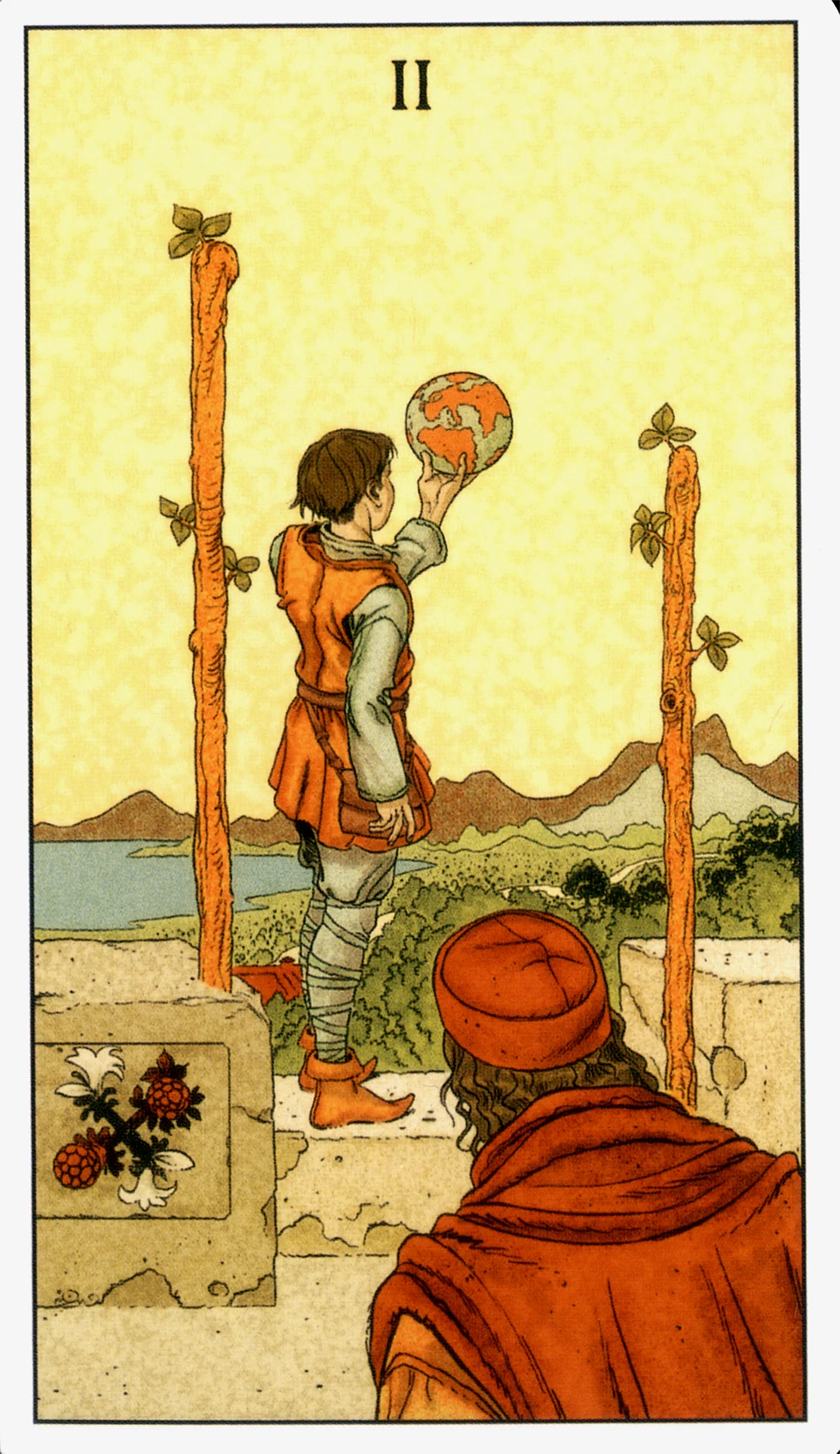 Two of Wands card from the Before Tarot deck by Lo Scarabeo