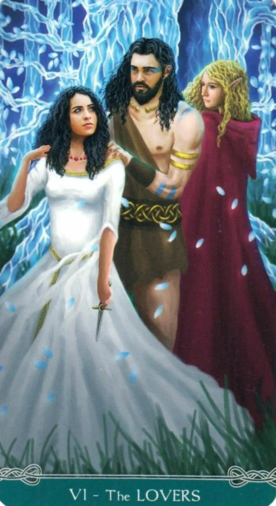 The Lovers from the Universal Celtic Tarot deck