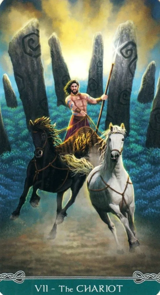 The Chariot from the Universal Celtic Tarot deck