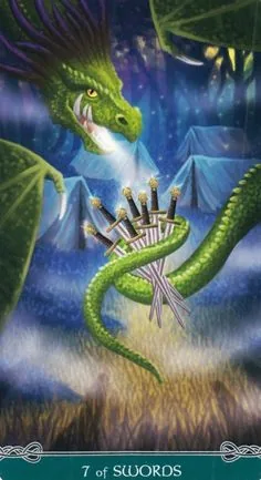 7 of Swords from the Universal Celtic Tarot deck