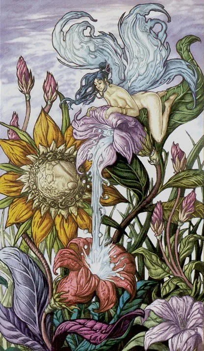 Temperance card from the Universal Fantasy Tarot deck