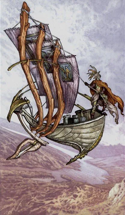 Two of Wands card from the Universal Fantasy Tarot deck