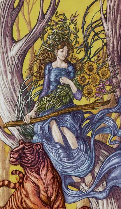 Strength card from the Universal Fantasy Tarot deck