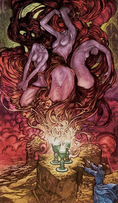 The Devil card from the Universal Fantasy Tarot deck