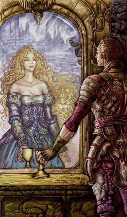 Two of Cups card from the Universal Fantasy Tarot deck