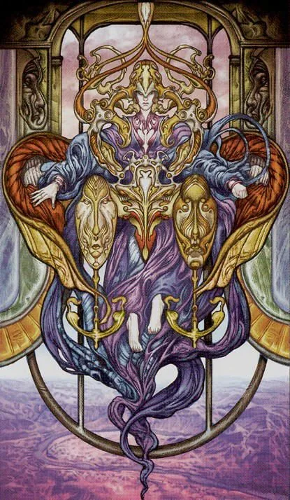 Queen of Swords card from the Universal Fantasy Tarot deck