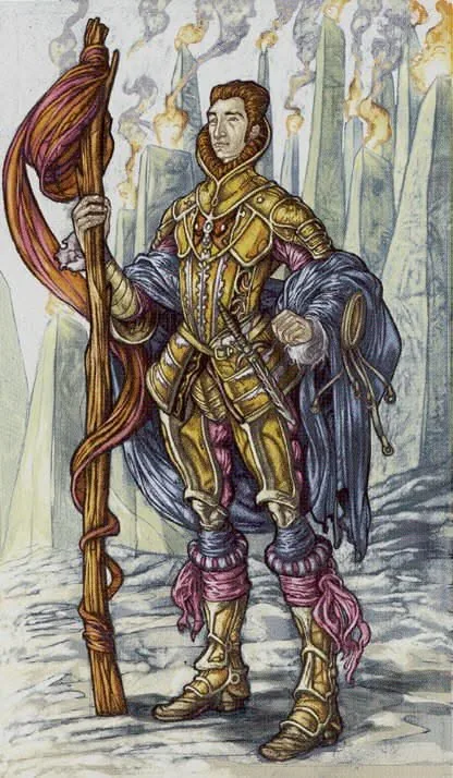 Page of Wands card from the Universal Fantasy Tarot deck