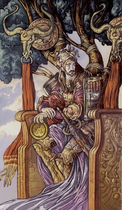 King of Wands card from the Universal Fantasy Tarot deck