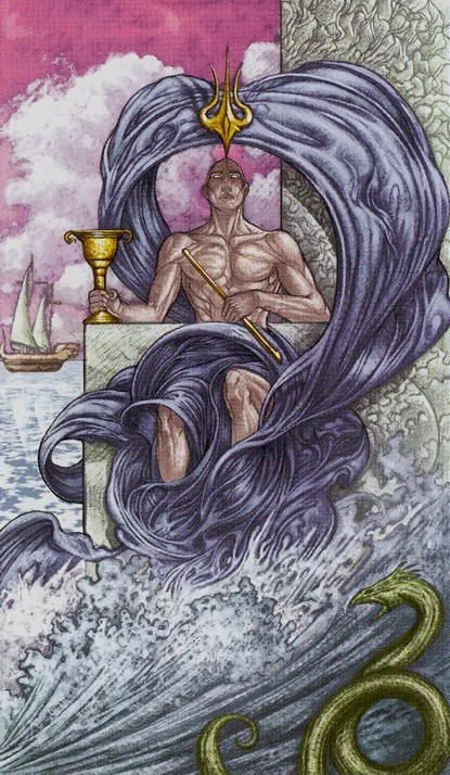 King of Cups card from the Universal Fantasy Tarot deck