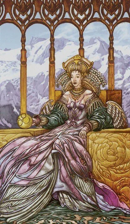 Queen of Cups card from the Universal Fantasy Tarot deck