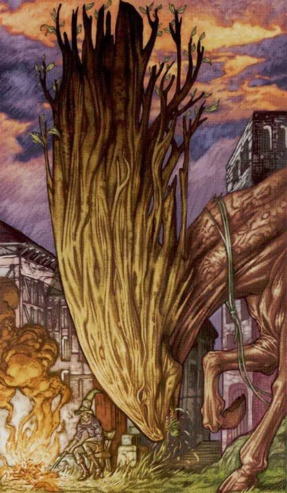 Ace of Wands card from the Universal Fantasy Tarot deck