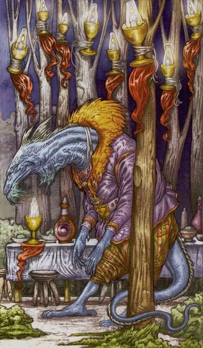 Seven of Cups card from the Universal Fantasy Tarot deck