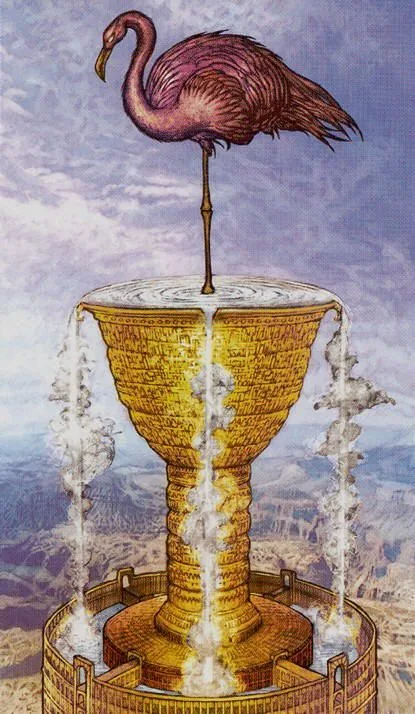 Ace of Cups card from the Universal Fantasy Tarot deck