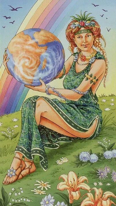 The World card from the Universal Goddess Tarot deck
