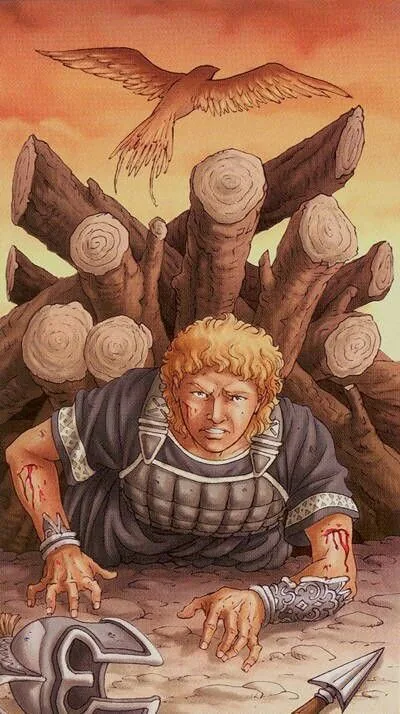 The Hanged Man card from the Universal Goddess Tarot deck