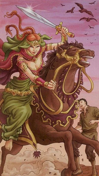 The Chariot card from the Universal Goddess Tarot deck