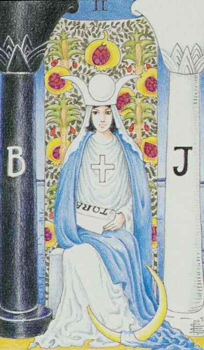 The High Priestess card from the Universal Waite Tarot deck