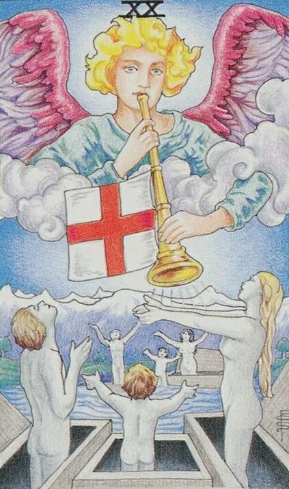 Judgement card from the Universal Waite Tarot deck