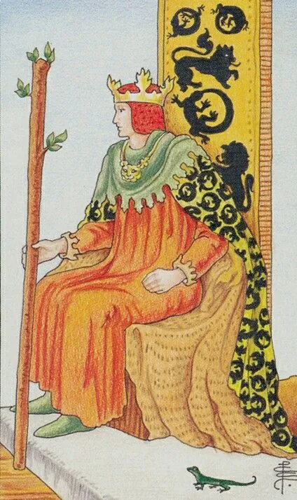 King of Wands card from the Universal Waite Tarot deck