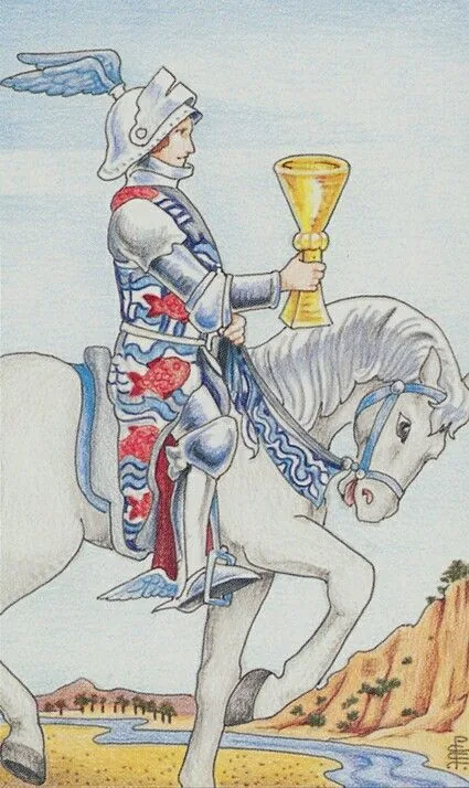 Knight of Cups card from the Universal Waite Tarot deck