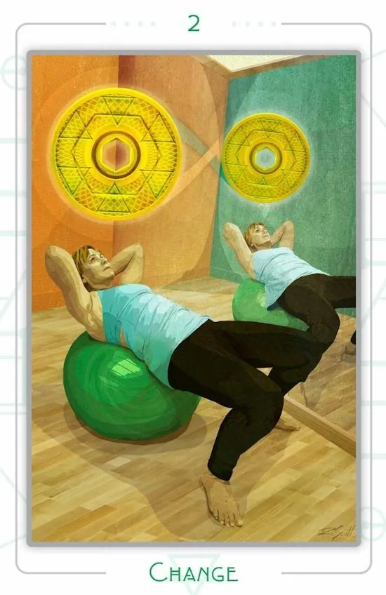 2 of Disks - Change card from The Urban Tarot deck
