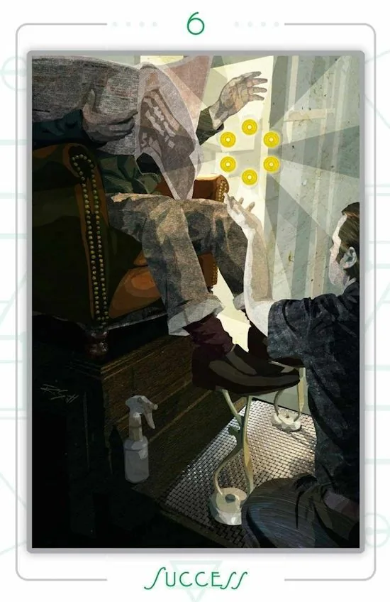 6 of Disks - Success card from The Urban Tarot deck