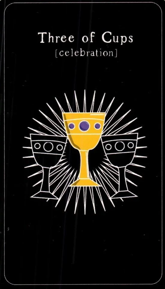 3 of Cups card from the The Vibrant Soul Tarot deck