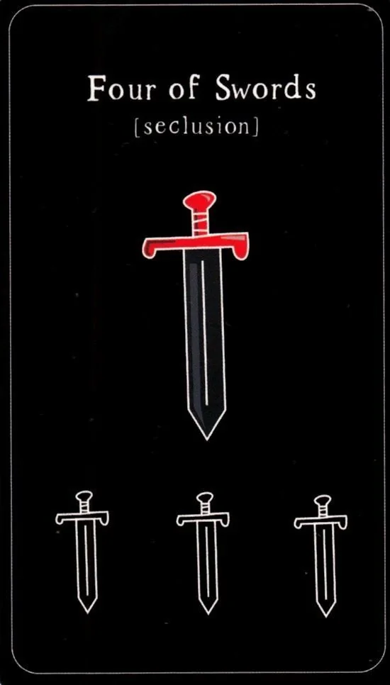4 of Swords card from the The Vibrant Soul Tarot deck