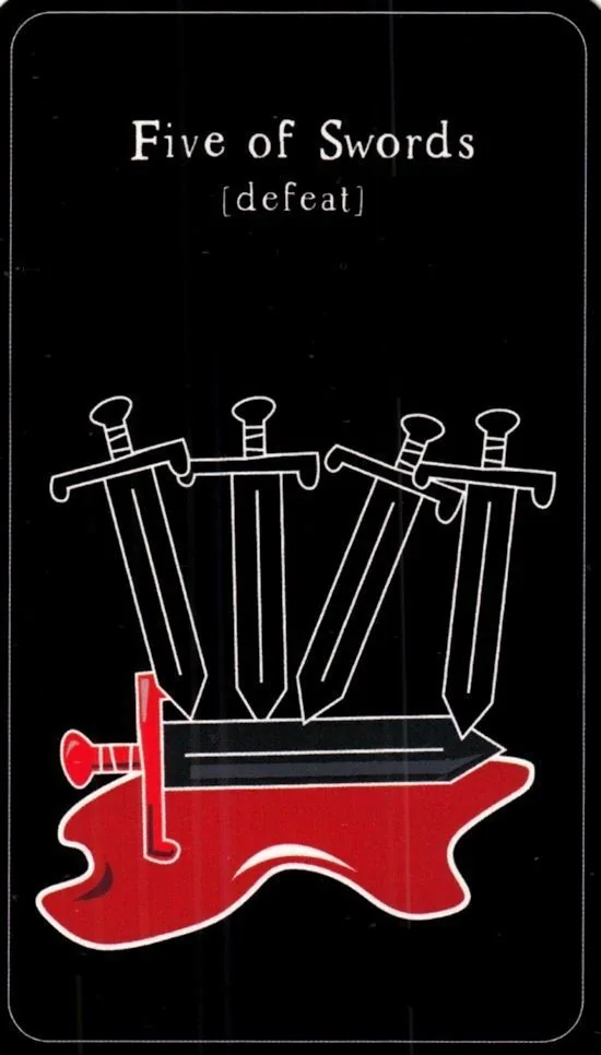 5 of Swords card from the The Vibrant Soul Tarot deck