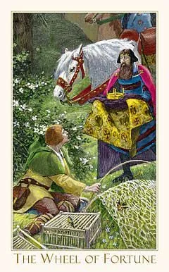 Wheel card from the Victorian Romantic Tarot deck