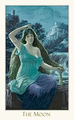 Moon card from the Victorian Romantic Tarot deck
