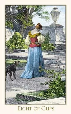 8 of Cups card from the Victorian Romantic Tarot deck