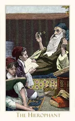 Hierophant card from the Victorian Romantic Tarot deck