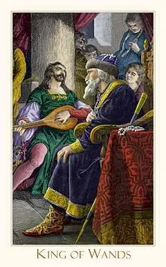 King of Wands card from the Victorian Romantic Tarot deck