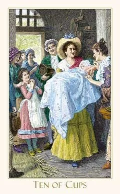 10 of Cups card from the Victorian Romantic Tarot deck