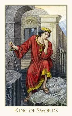 King of Swords card from the Victorian Romantic Tarot deck
