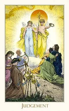 Judgement card from the Victorian Romantic Tarot deck