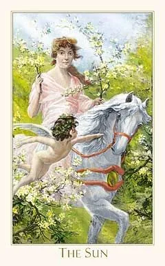 Sun card from the Victorian Romantic Tarot deck