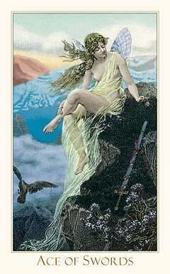 Ace of Swords card from the Victorian Romantic Tarot deck