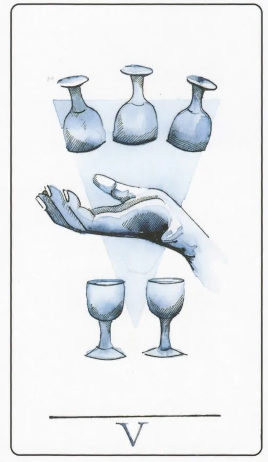 5 of Cups card from the The Vindur Tarot deck