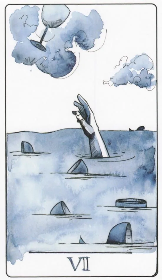 7 of Cups card from the The Vindur Tarot deck